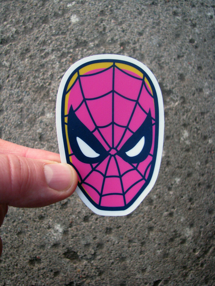Spider-Man Clear Vinyl Sticker 80s Marvel Comic Skateboard Laptop Decal