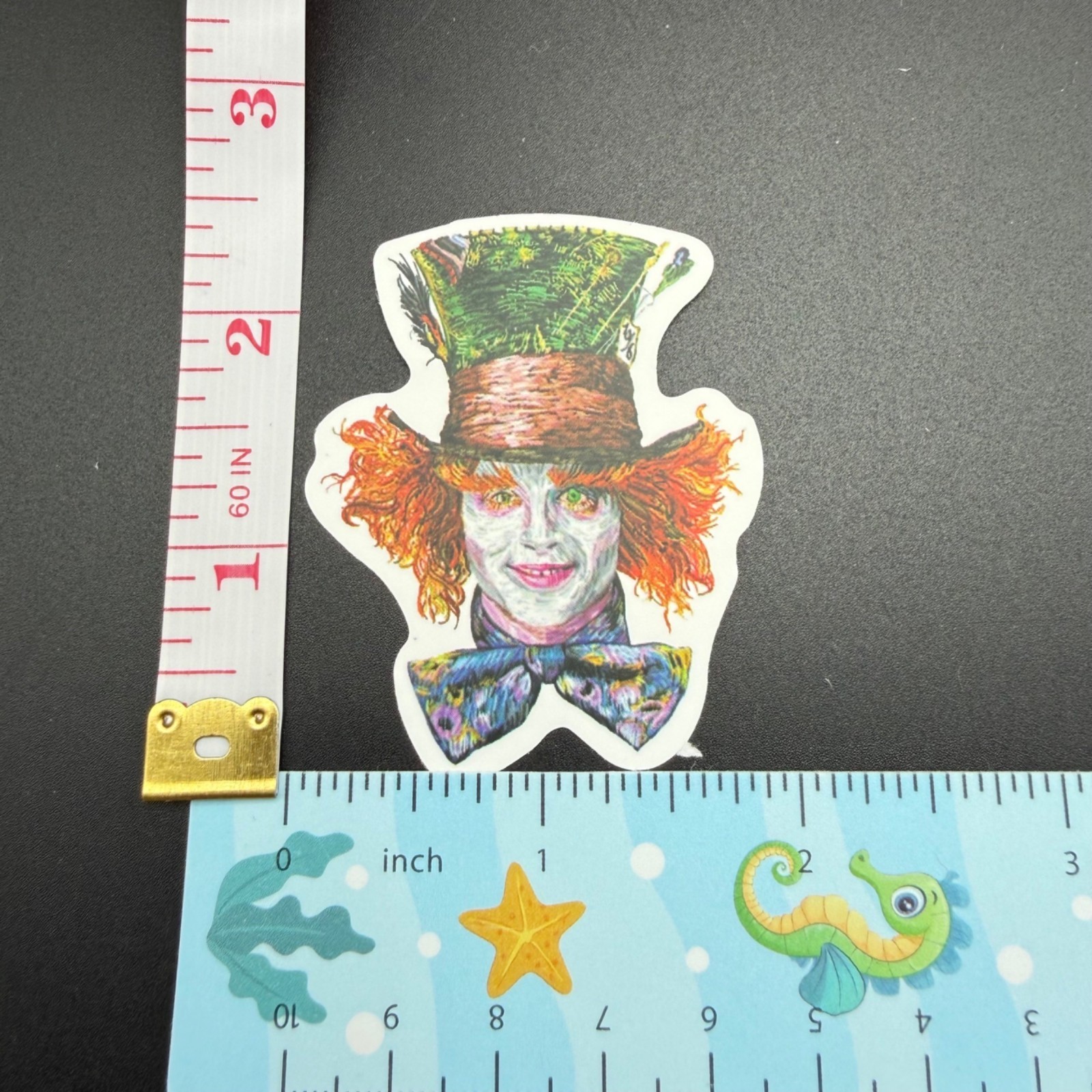 3 Stickers Disney Alice in Wonderland Mad Hatter Vinyl Decal Laptop Phone Bottle