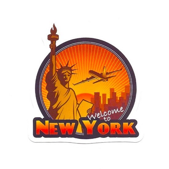 Welcome to New York Vinyl Sticker Statue of Liberty Travel Skyline Souvenir NYC