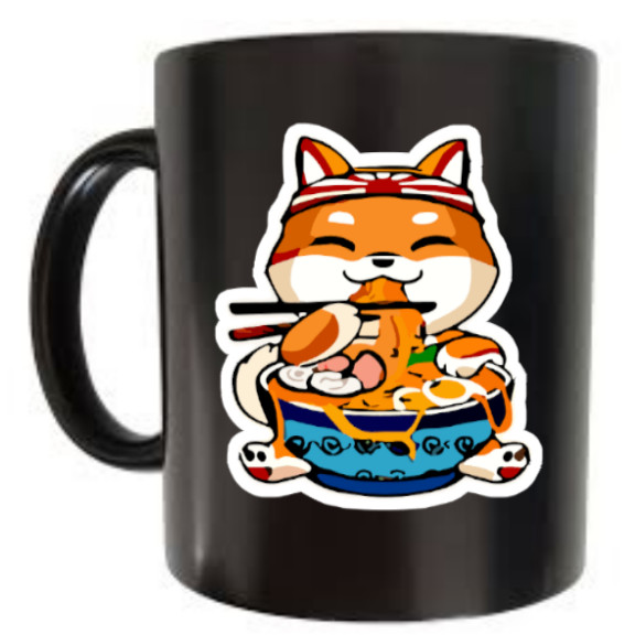 4pc Set Die Cut Cuties Eating Noodles Full Color Easy To Apply Vinyl Stickers