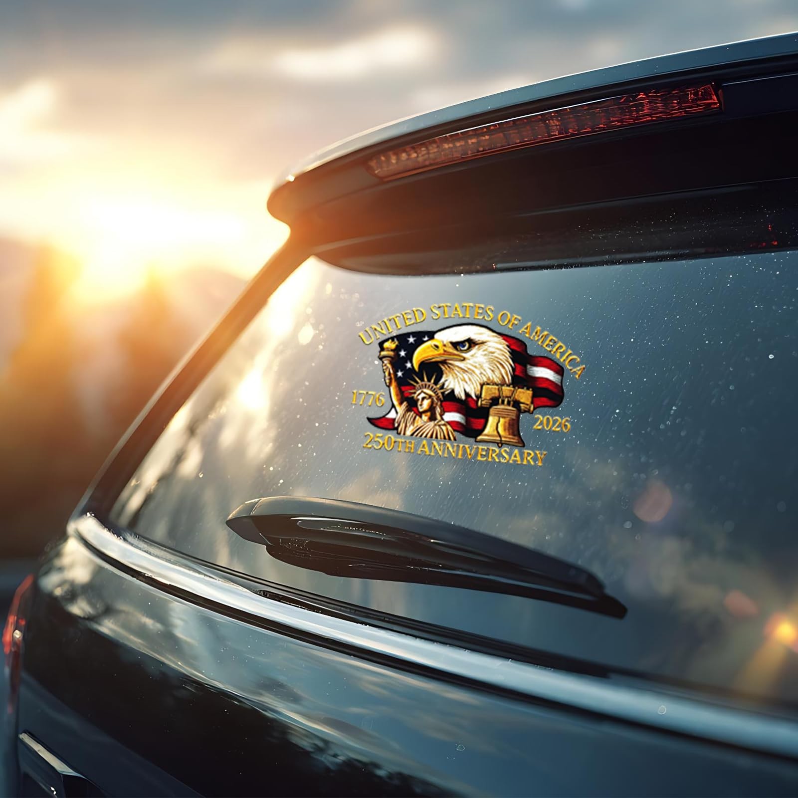 USA 250th Anniversary Car Decal Sticker Eagle & Liberty Commemorative Bumper