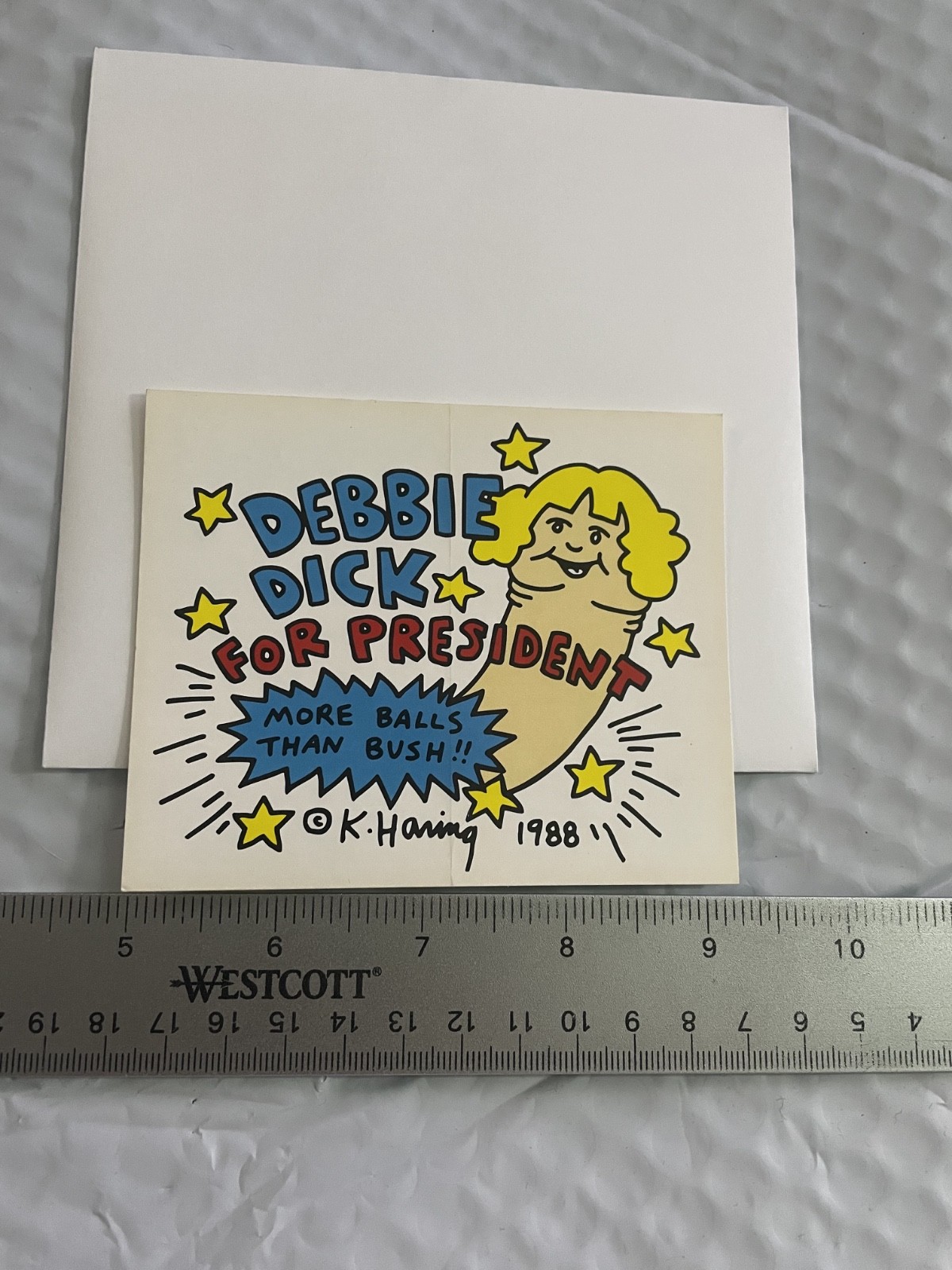 Keith Haring Debbie D!ck for President 1998 vintage rare sticker