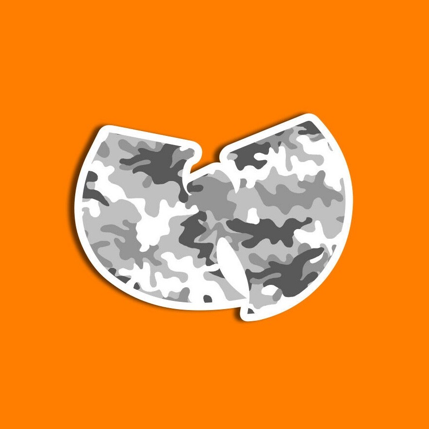 Wu-Tang Snow Camo Sticker, Includes 2 Stickers, 4" Wide, Camo, Decal, Vinyl