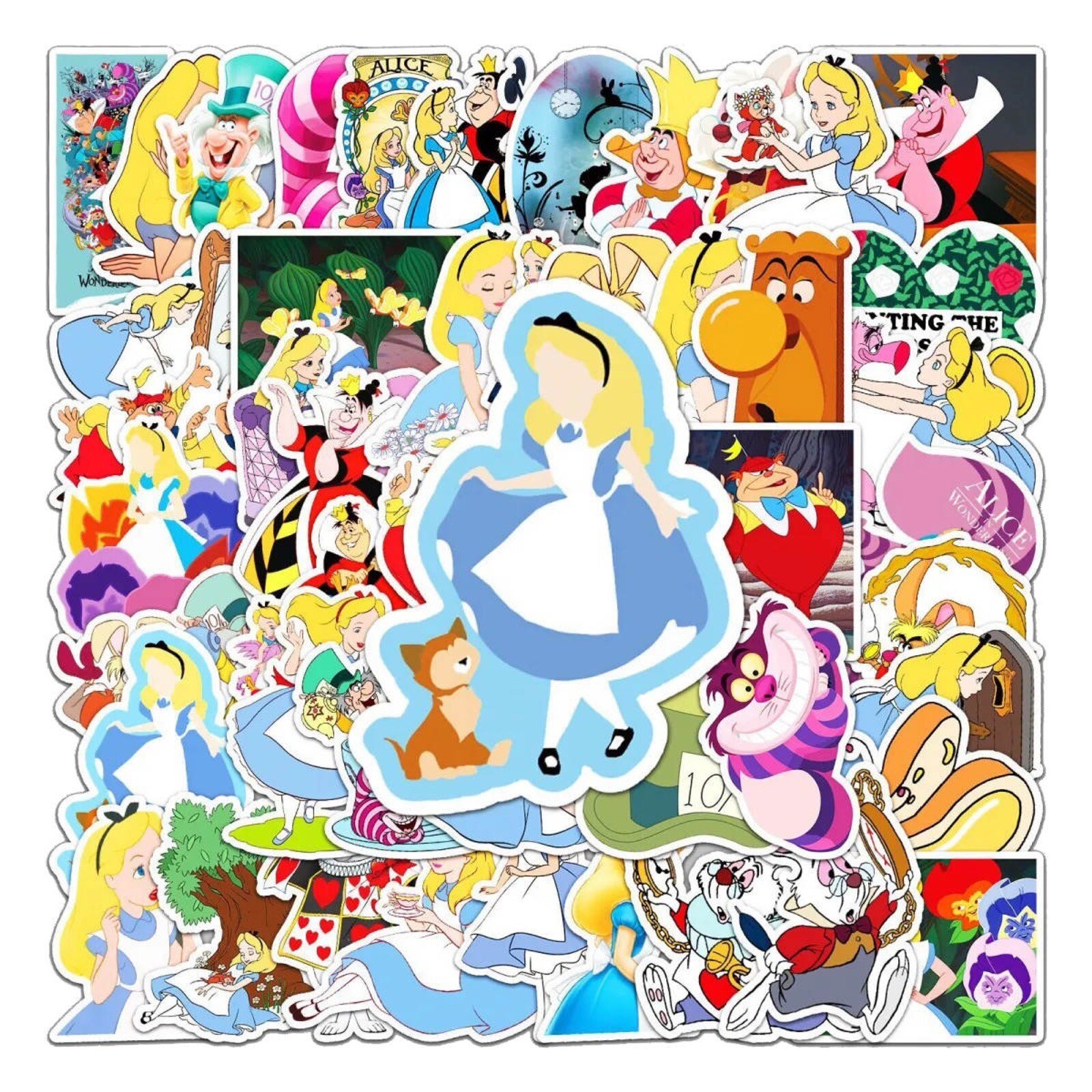 10 Random Alice in Wonderland Movie Stickers Cartoon Decals Laptop Free Shipping