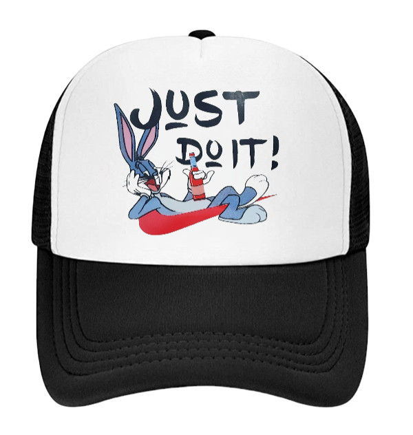 Bunny Drinking Just Do It Iron On Sticker Vibrant Color for T-shirts Hoodies