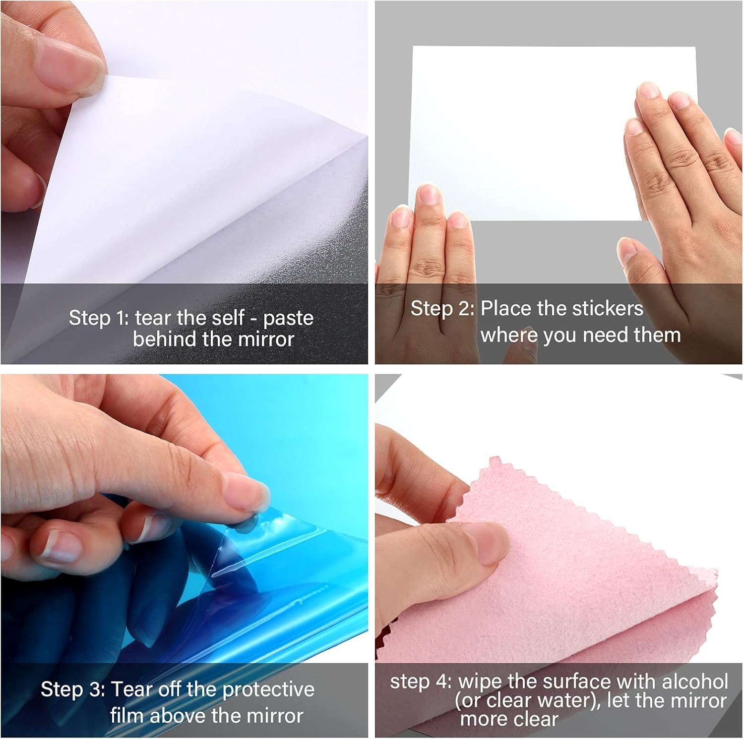 Frameless 4×6 In. Self-Adhesive Mirror Sheets – 10 Pieces for Versatile Decor