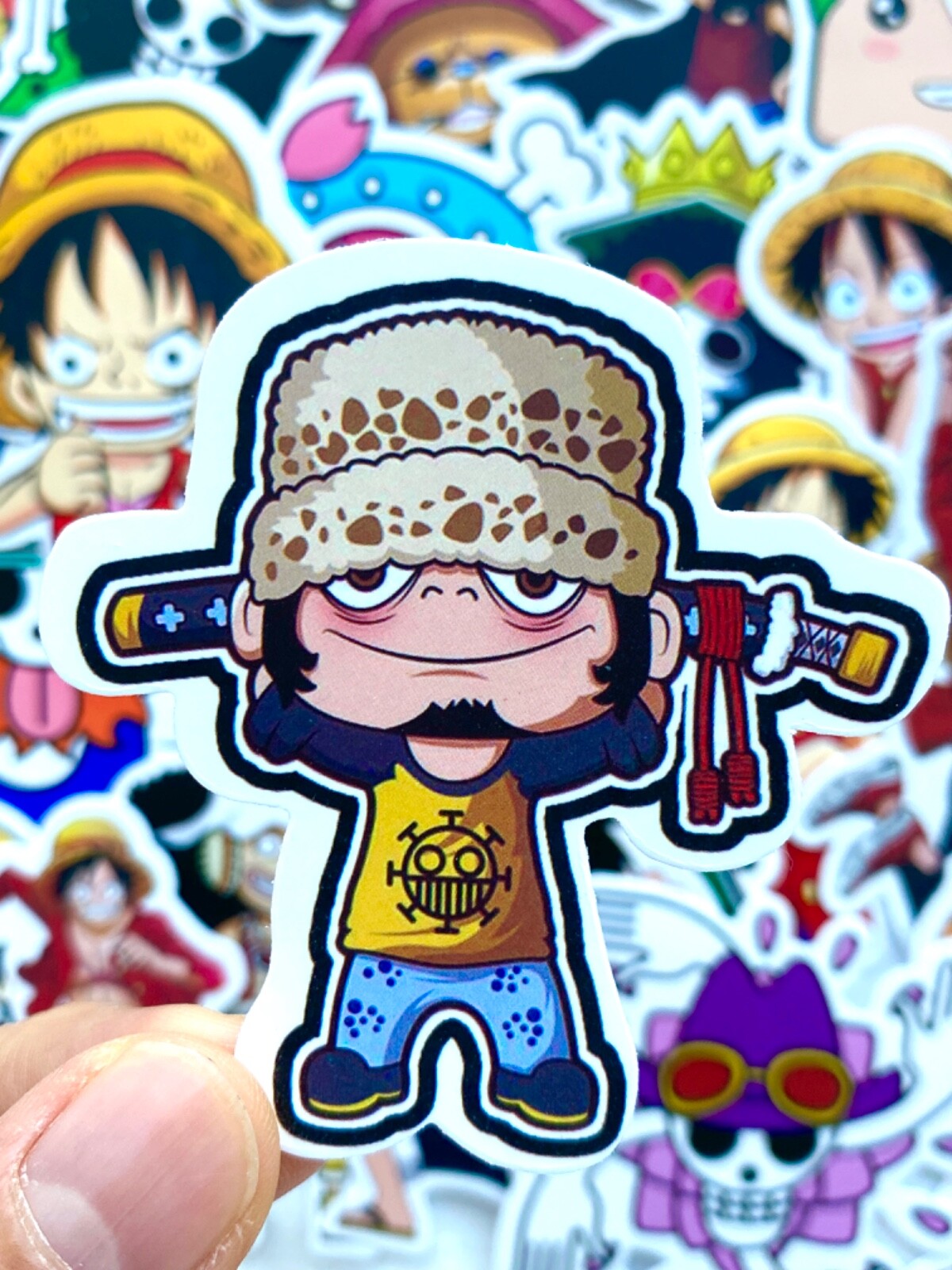 5-50 pcs One Piece Stickers, Anime Character Manga Movie Phone Car Laptop Decals
