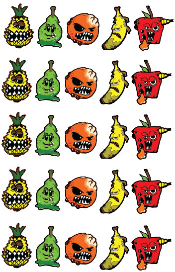 5" x 8" Fruit Sticker Sheet Glossy Orajet Vinyl Stationary Decal Stickers