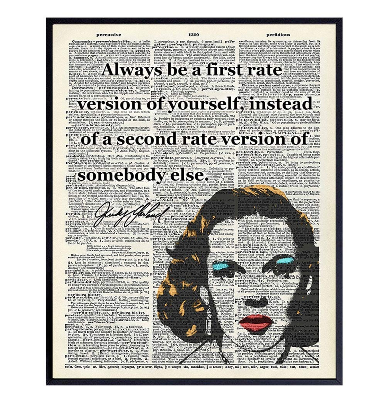 Judy Garland Inspirational Quote Upcycled Dictionary Wall Art Poster Print – …