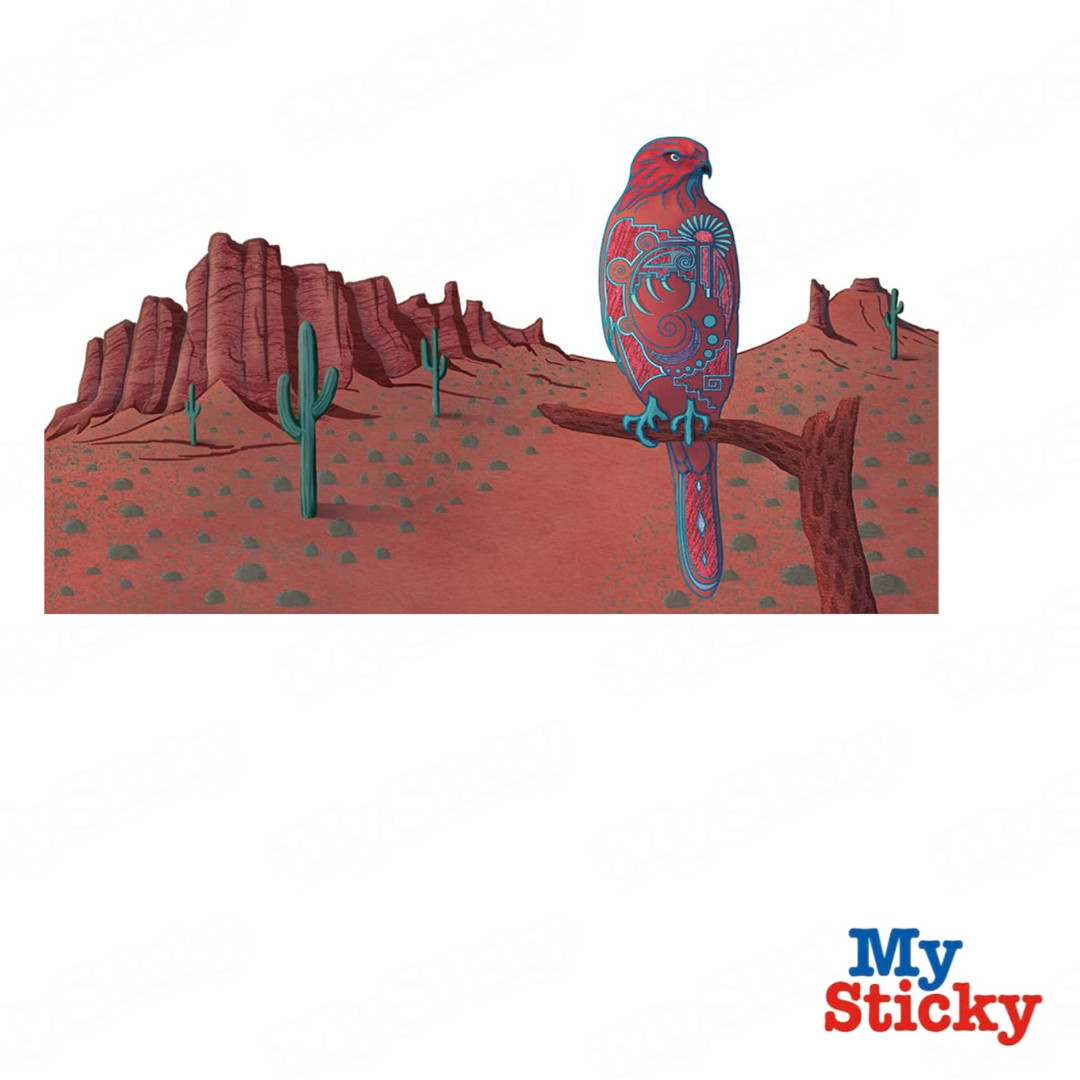Geometric Desert Hawk Decal Southwestern Mesa Bird Boho Wildlife Wall Art Decor