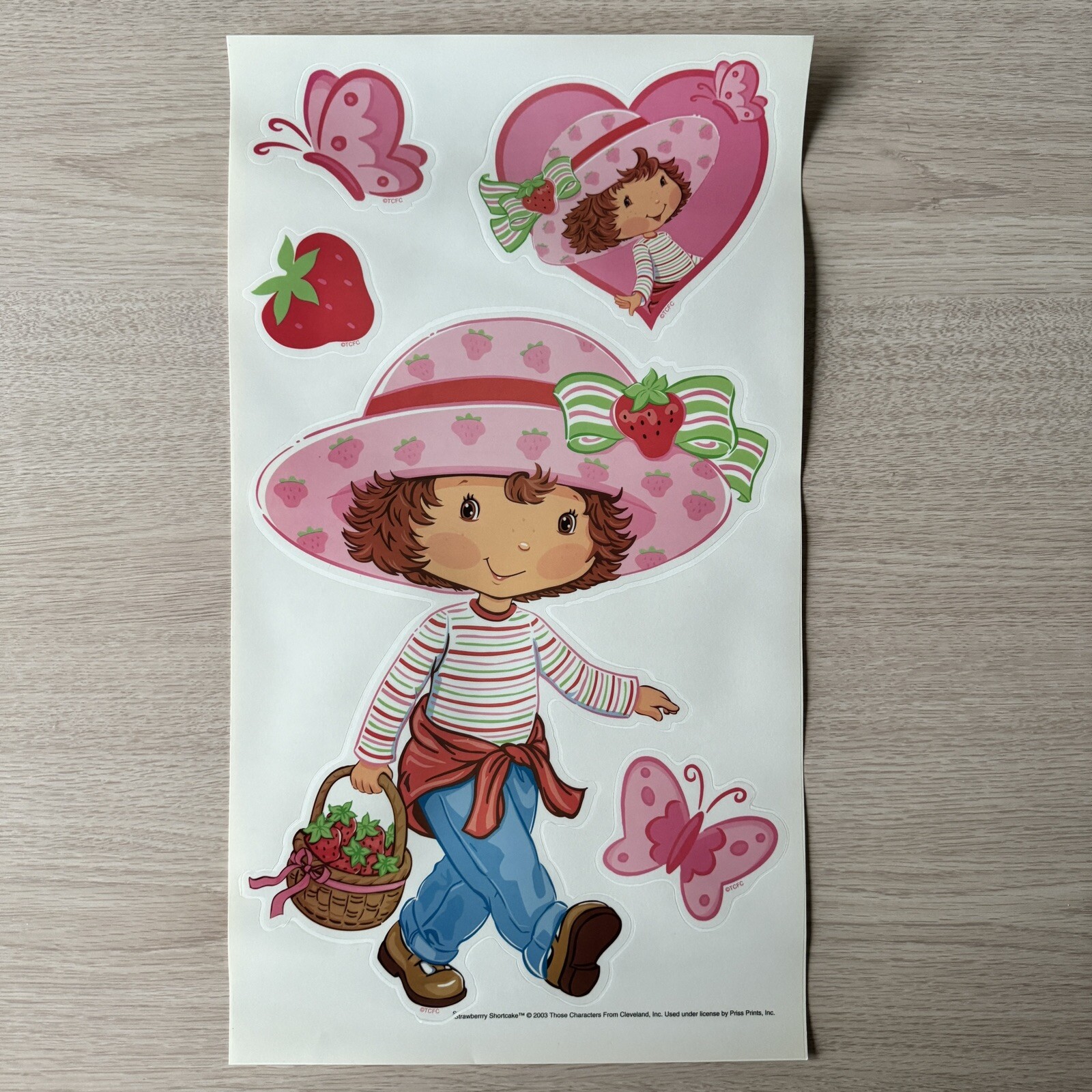 STRAWBERRY SHORTCAKE CUSTARD Cat 22 Jumbo Stick-ups wall stickers MURAL decals