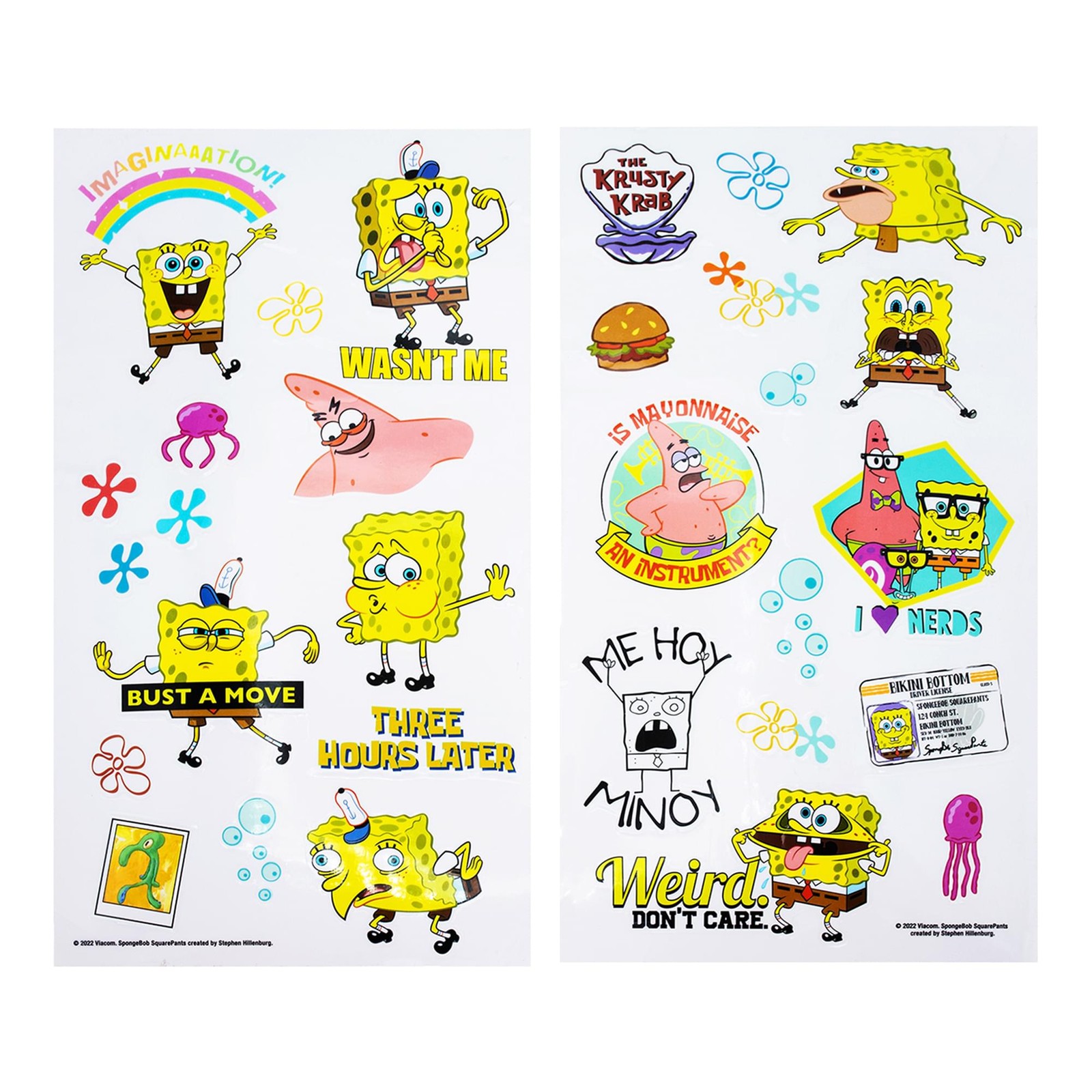 SpongeBob SquarePants Happy Laugh Flowers Twist Spout Water Bottle & Sticker Set