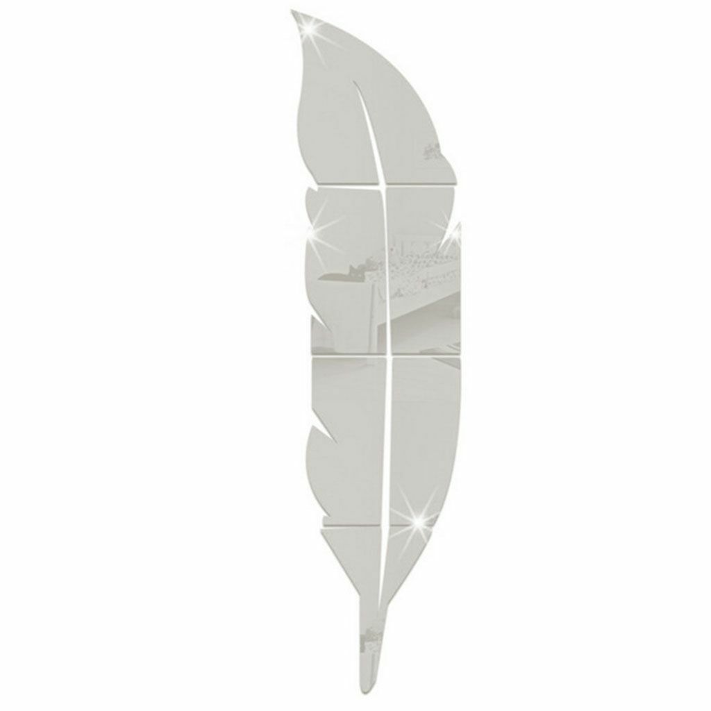 US 3D DIY Removable Home Mirror Wall Stickers Decal Art Room Decor Feather