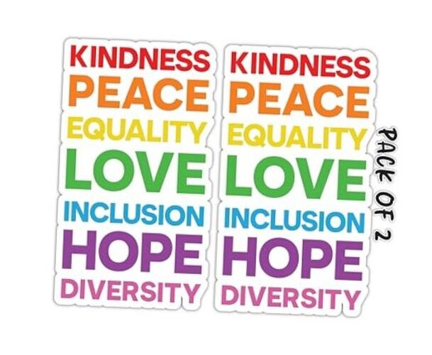 Vinyl Decal for Cars, Trucks, and Vans – Kindness, Peace, Equality