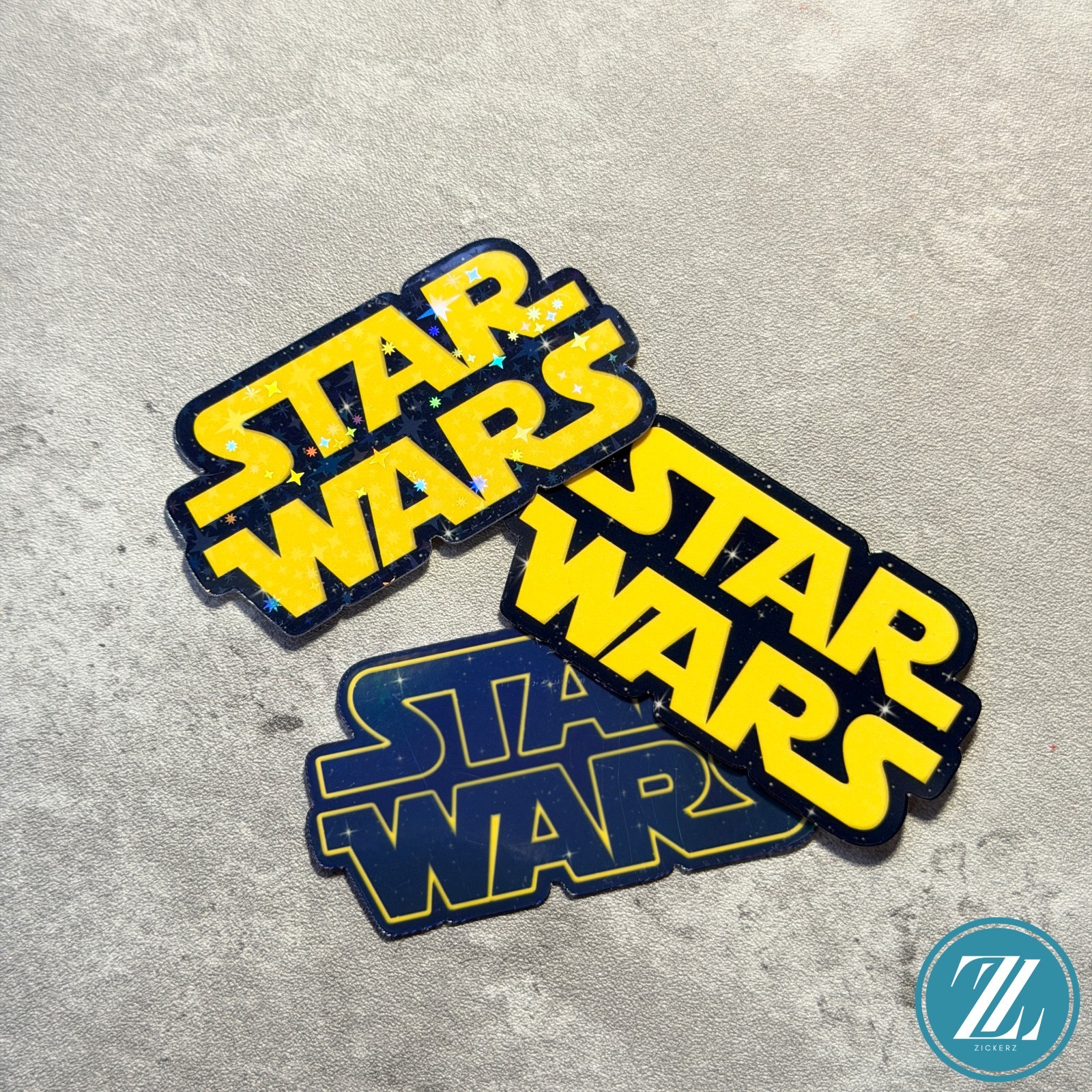 Star Wars Sticker, Yellow Star Wars Galaxy Logo Sticker, Holographic