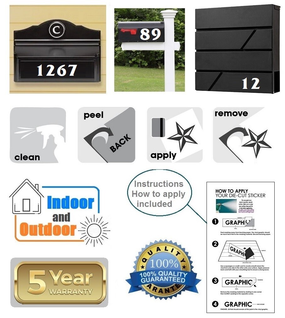 SET OF 31, 2" HIGH SELF ADHESIVE VINYL MAILBOX NUMBERS, DOOR,LOCKERS,FRITZQUAD
