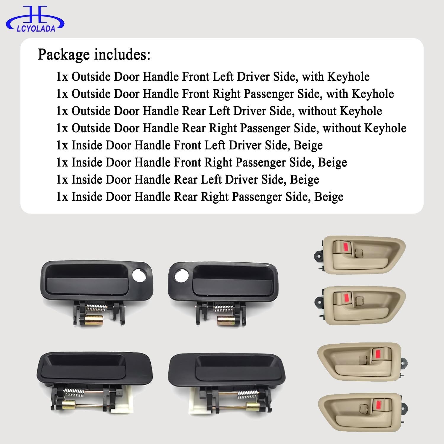 8Pcs Exterior & Interior Door Handles Toyota Camry 1997 1998 1999 2000 2001,