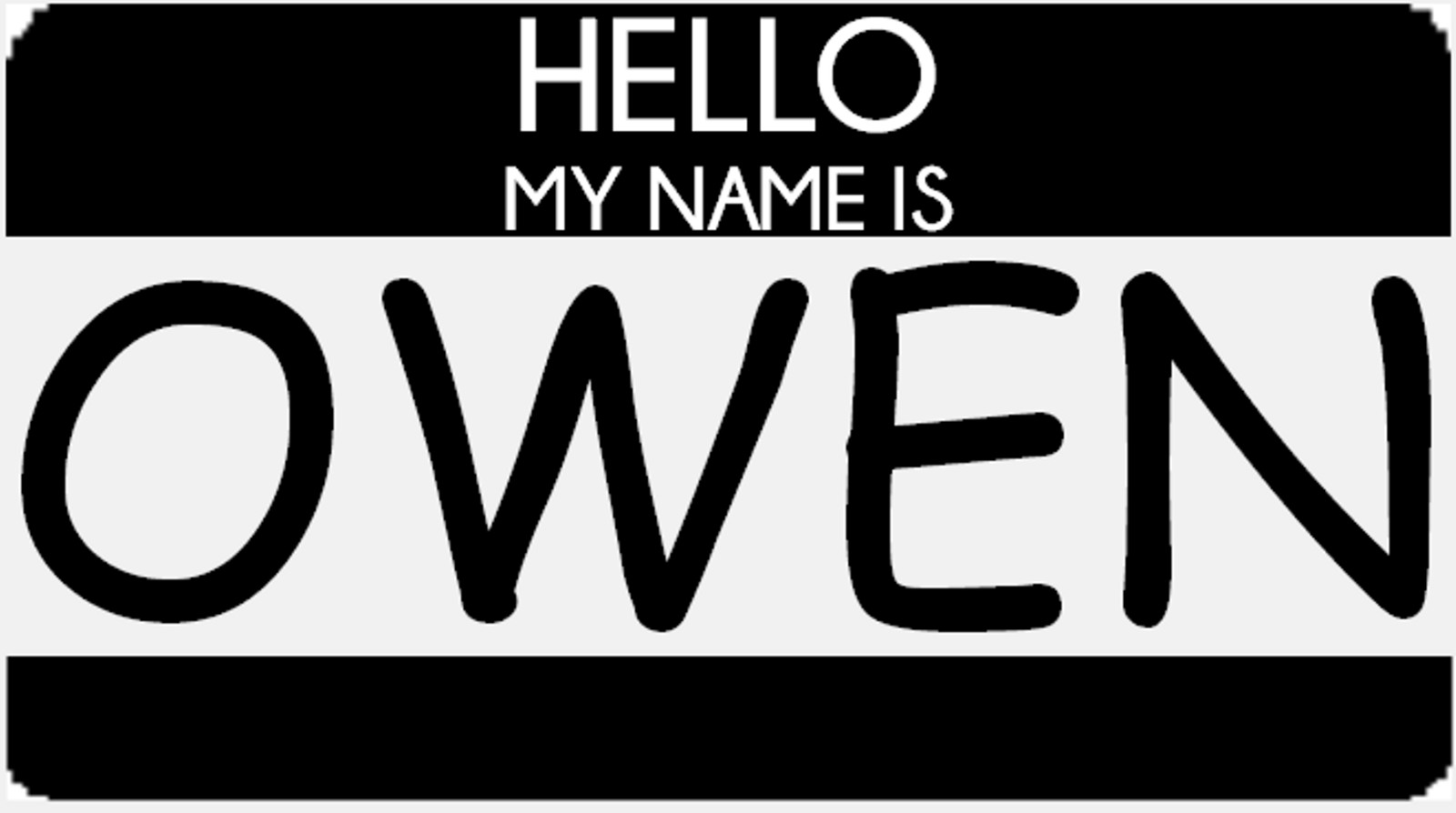 Hello My Name is Owen – 25 Stickers Pack 2.25 x 1.25 inches – Name Tag Badge