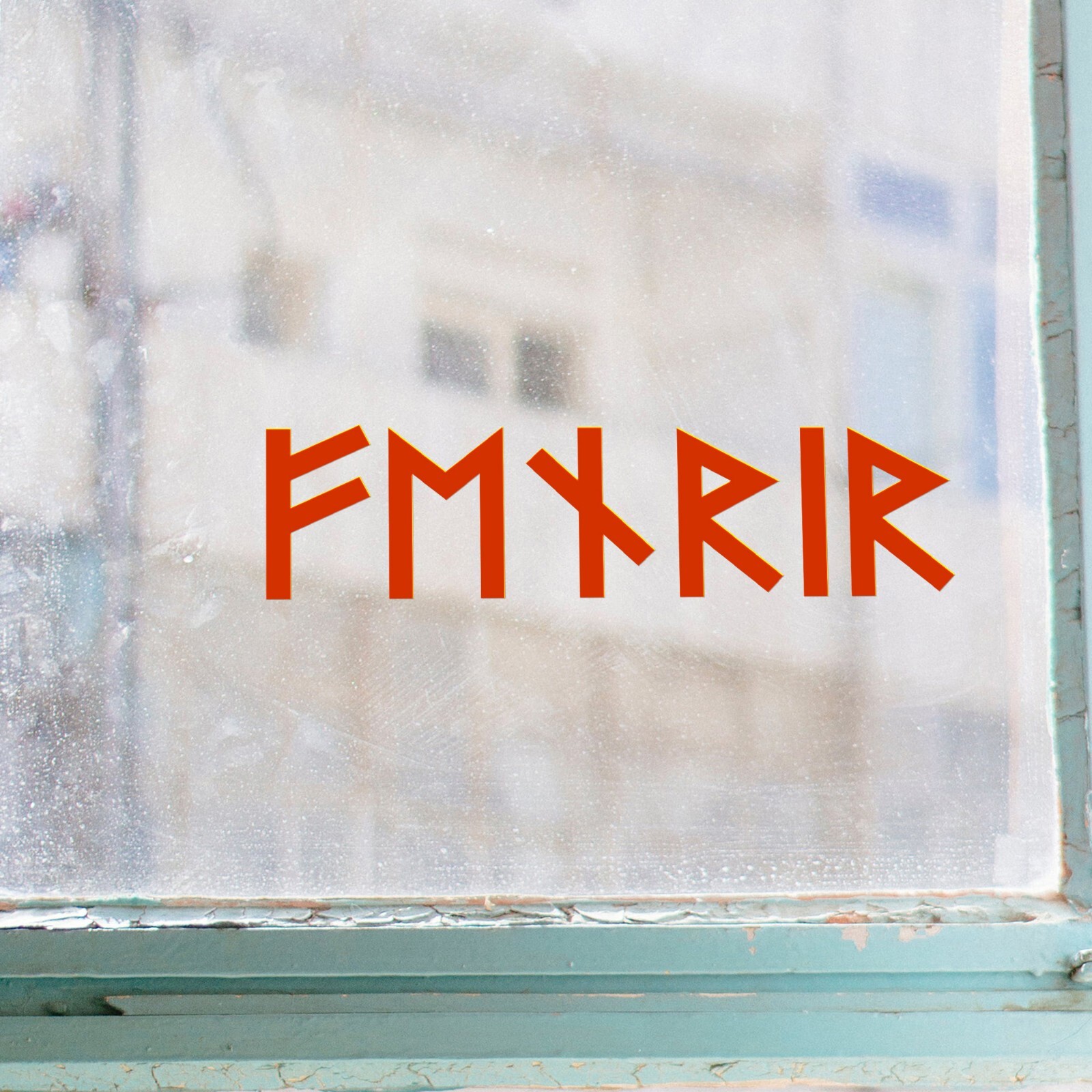 Fenrir in Futhark Vinyl Decal – Elder Viking Norse Wolf – Die Cut Sticker