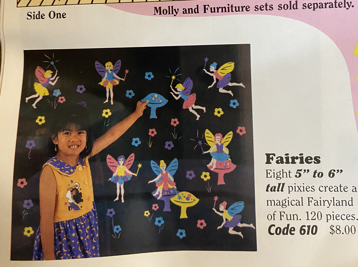 Fairies Vintage Stik-EES Vinyl Decals Window Clings Magical Fairyland Fun Girls