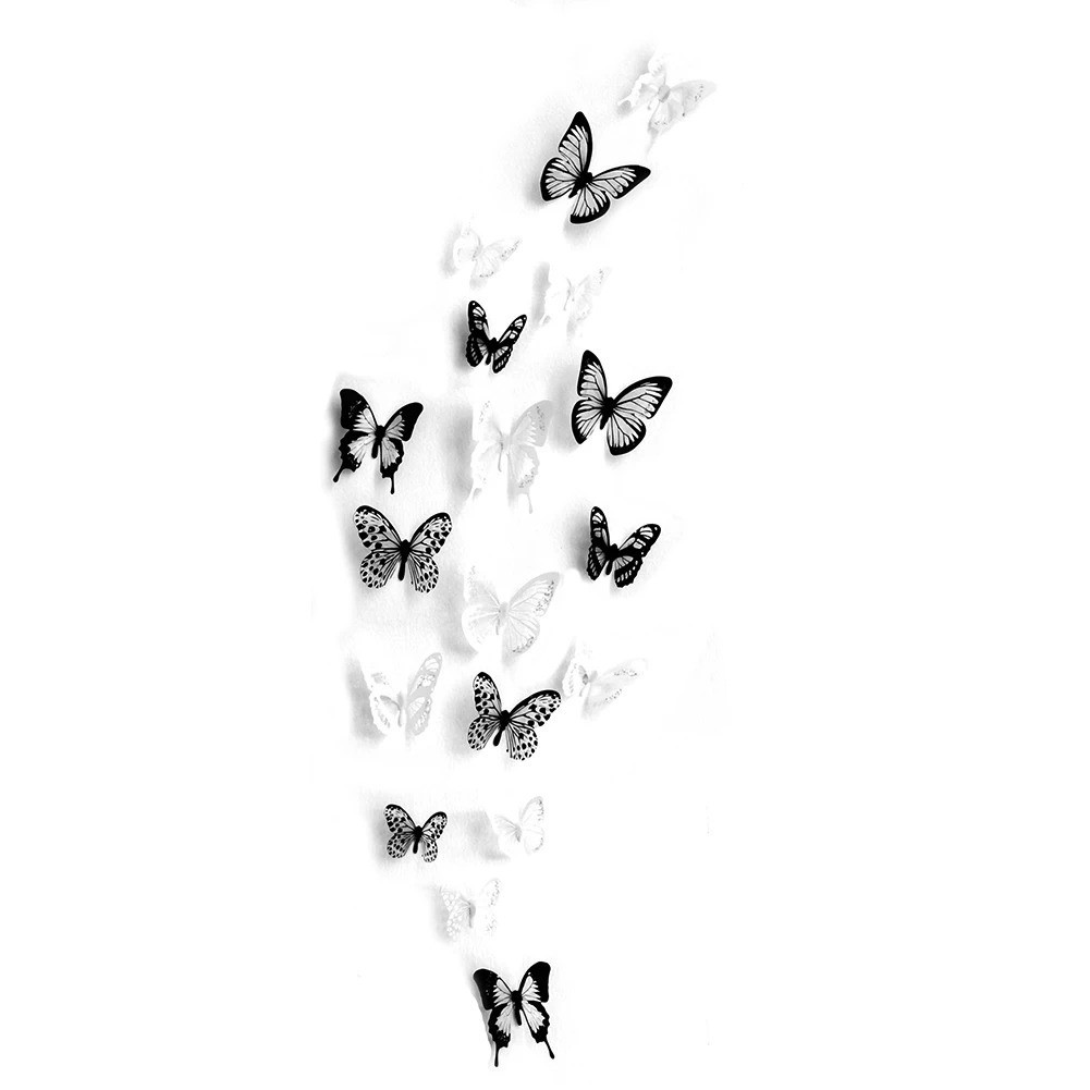 18pcs Butterfly Sticker 3D Wall Decoration for Living Room & Bedroom Stickers