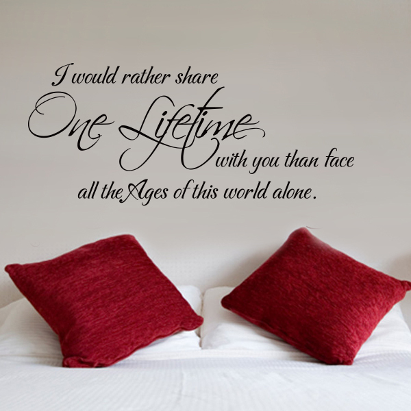 Wedding Love Wall Sticker One Lifetime Saying Vinyl Art bedroom Home Decor Gift