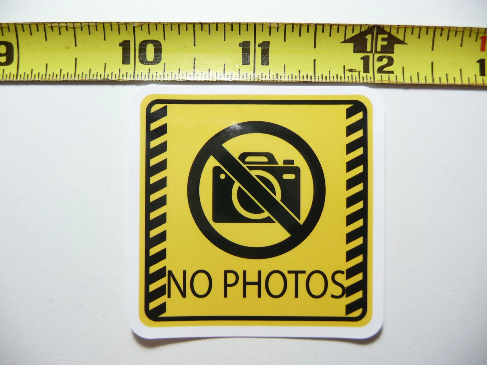 NO PHOTOS PHOTOGRAPH SMALL STICKER DECAL BUSINESS COMPANY POLICY BUILDING DOOR