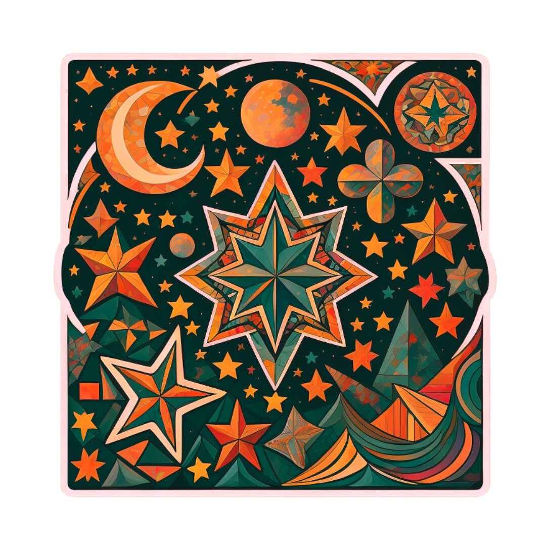 Psychedelic Universe Galaxy stars Die-Cut Sticker Sacred Geometry