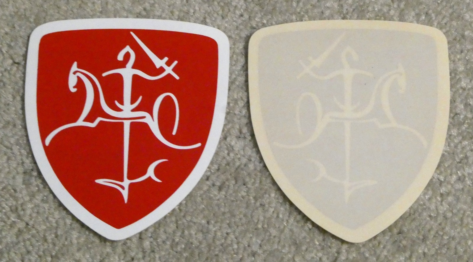 2 Vytis The Chaser Lithuanian Coat of Arms Decal Sticker Lot 3.5" x 3" MINT