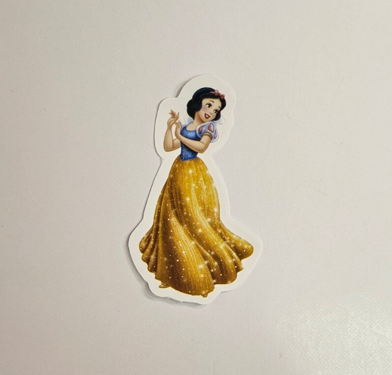 Snow White In Gold Skirt Laptop Sticker / Classic Disney Character Decal