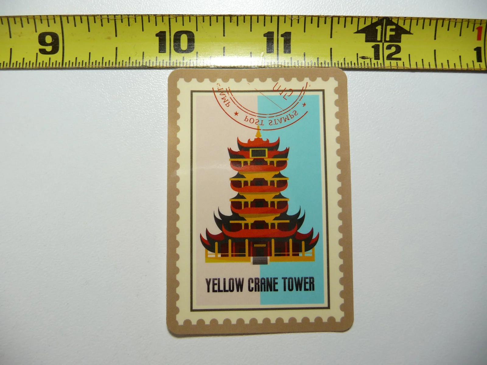 YELLOW CRANE TOWER WUHAN CHINA SMALL STICKER DECAL WORLD TRAVEL SITES FAMOUS