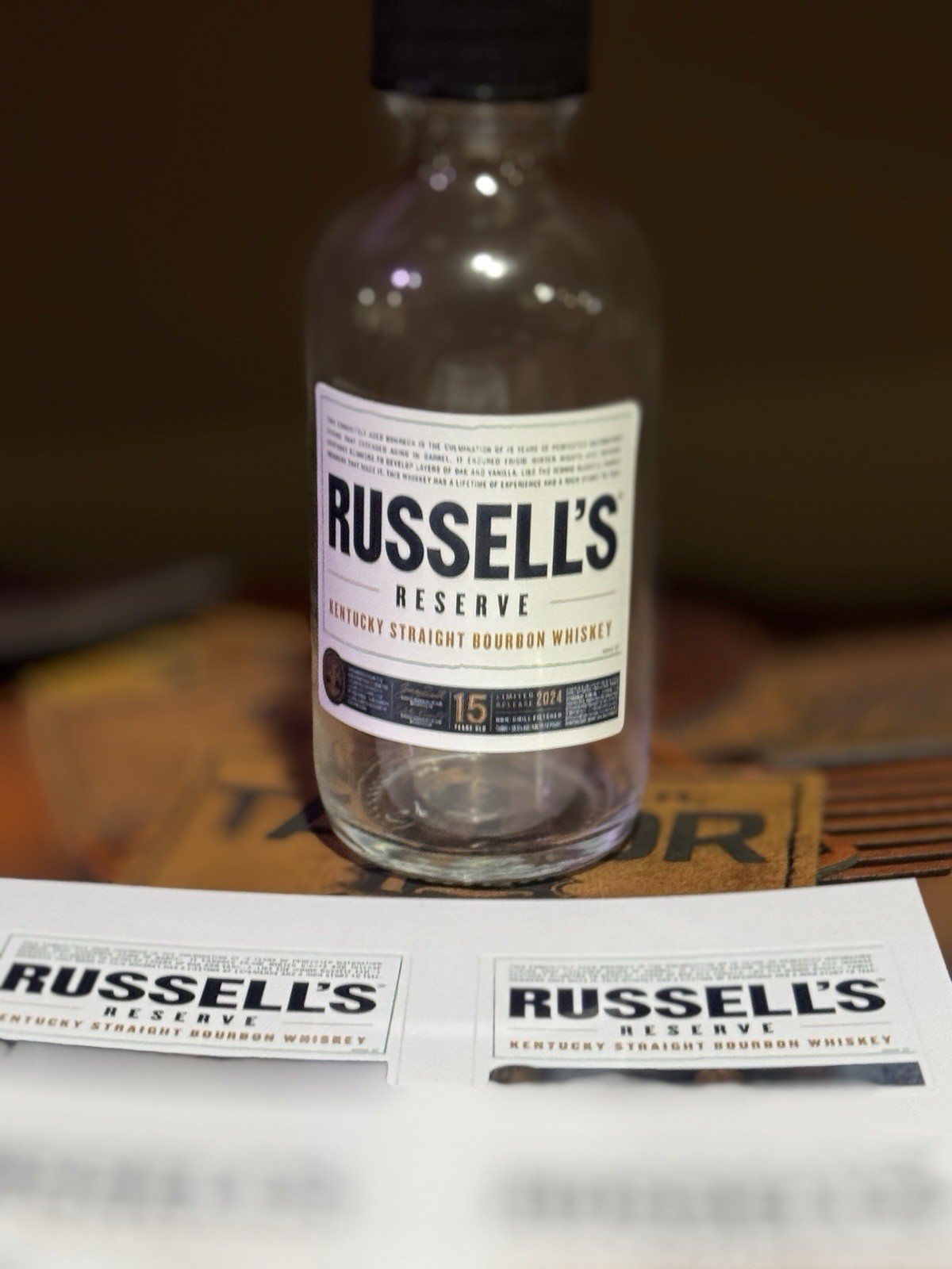 Russell’s Reserve 15 Year – Mini Taster Bottle Labels – Full Set Of 6 Labels