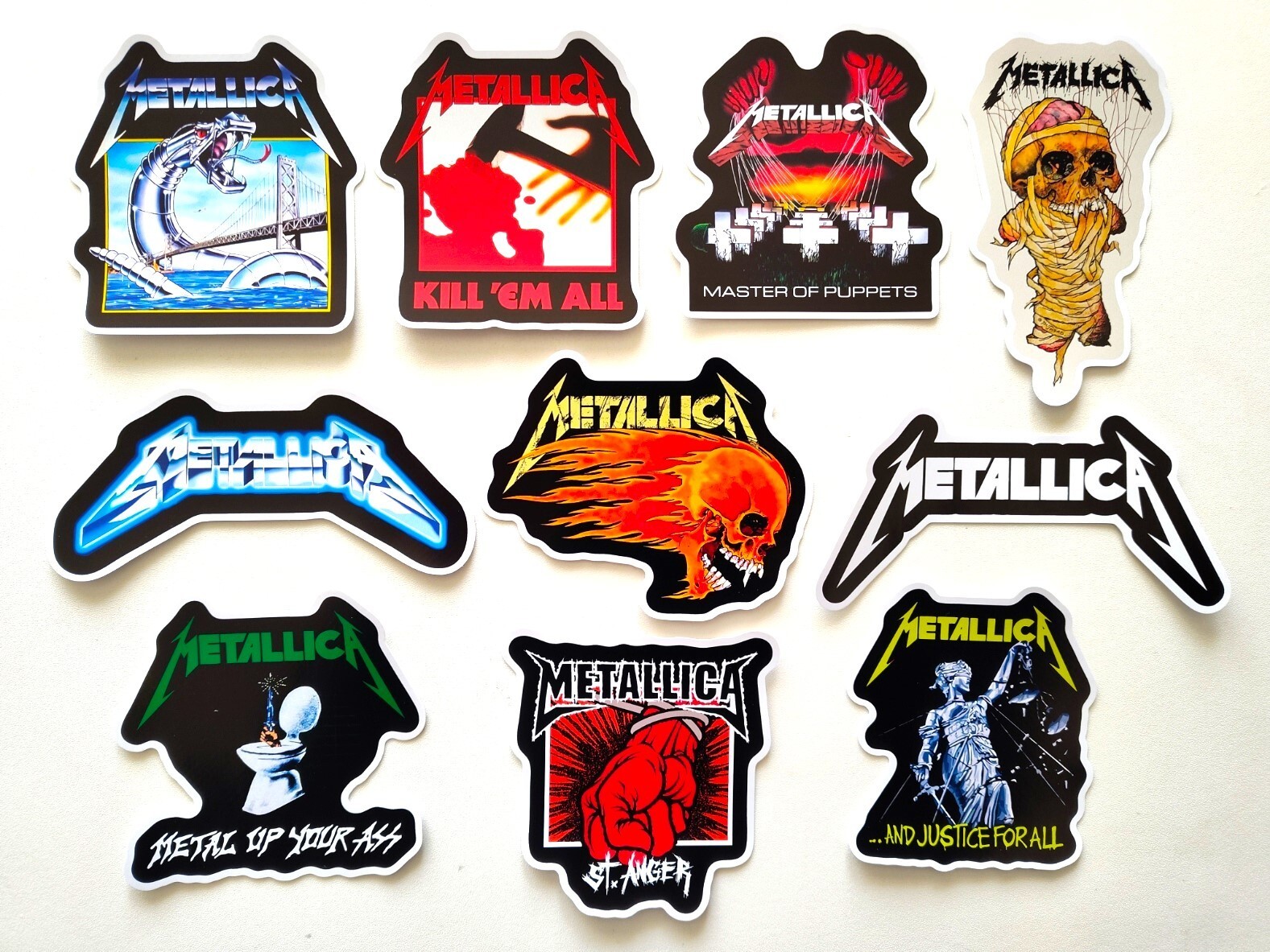 Metallica Inspired Sticker Pack (10 Stickers) Heavy Metal Thrash Hard Rock Band