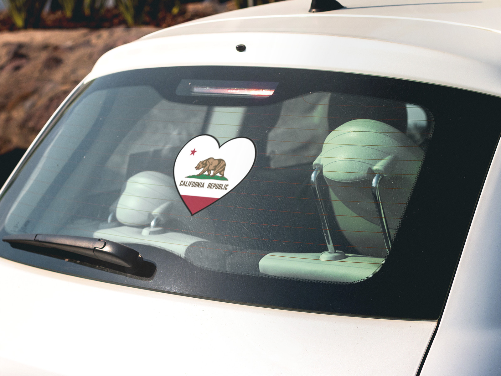 State of California Flag Heart Sticker Decal USA California State