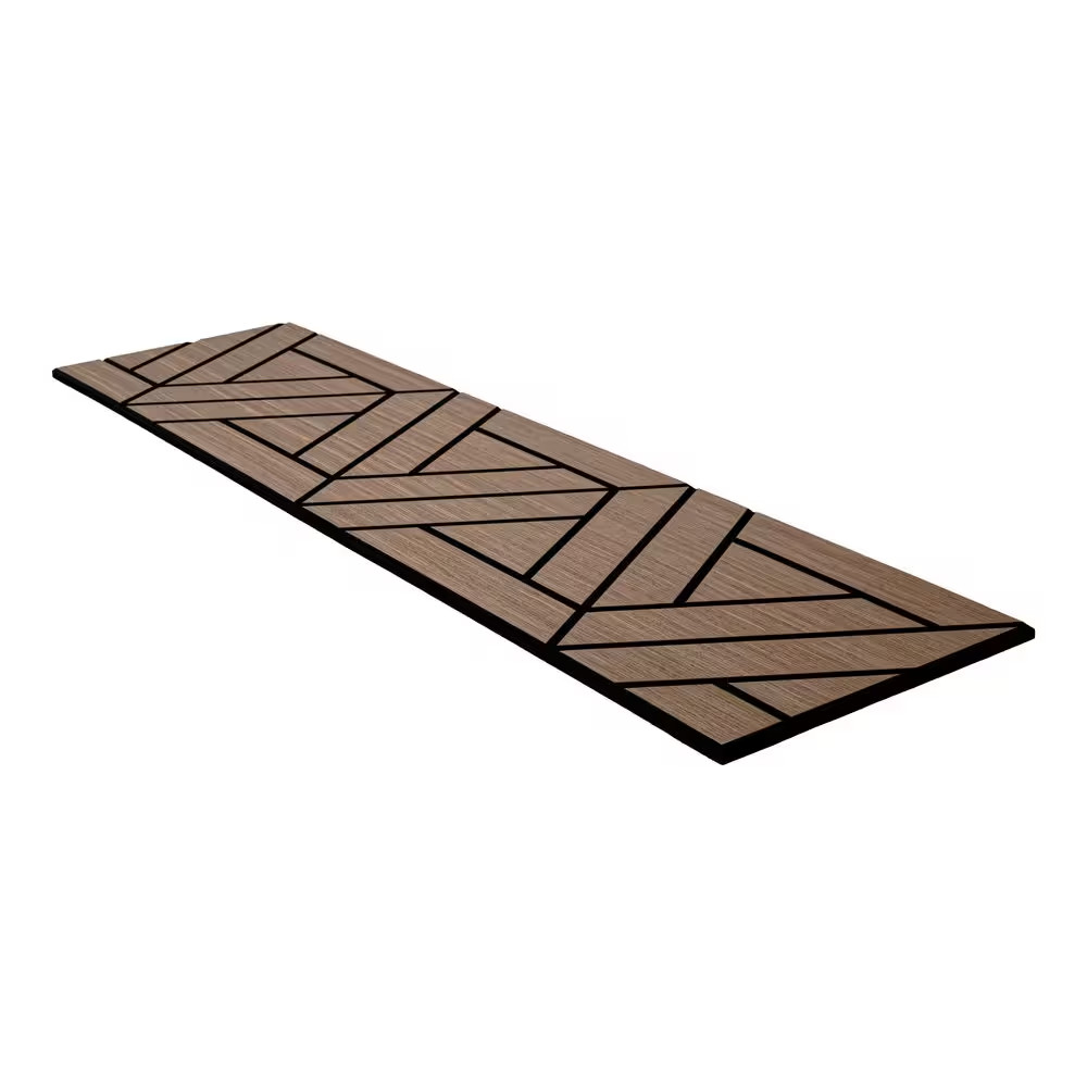 Kaleidoscope Cafe 5.5 In. T X 46 In. X 12.3 In. Beige Wood Peel and Stick Sound