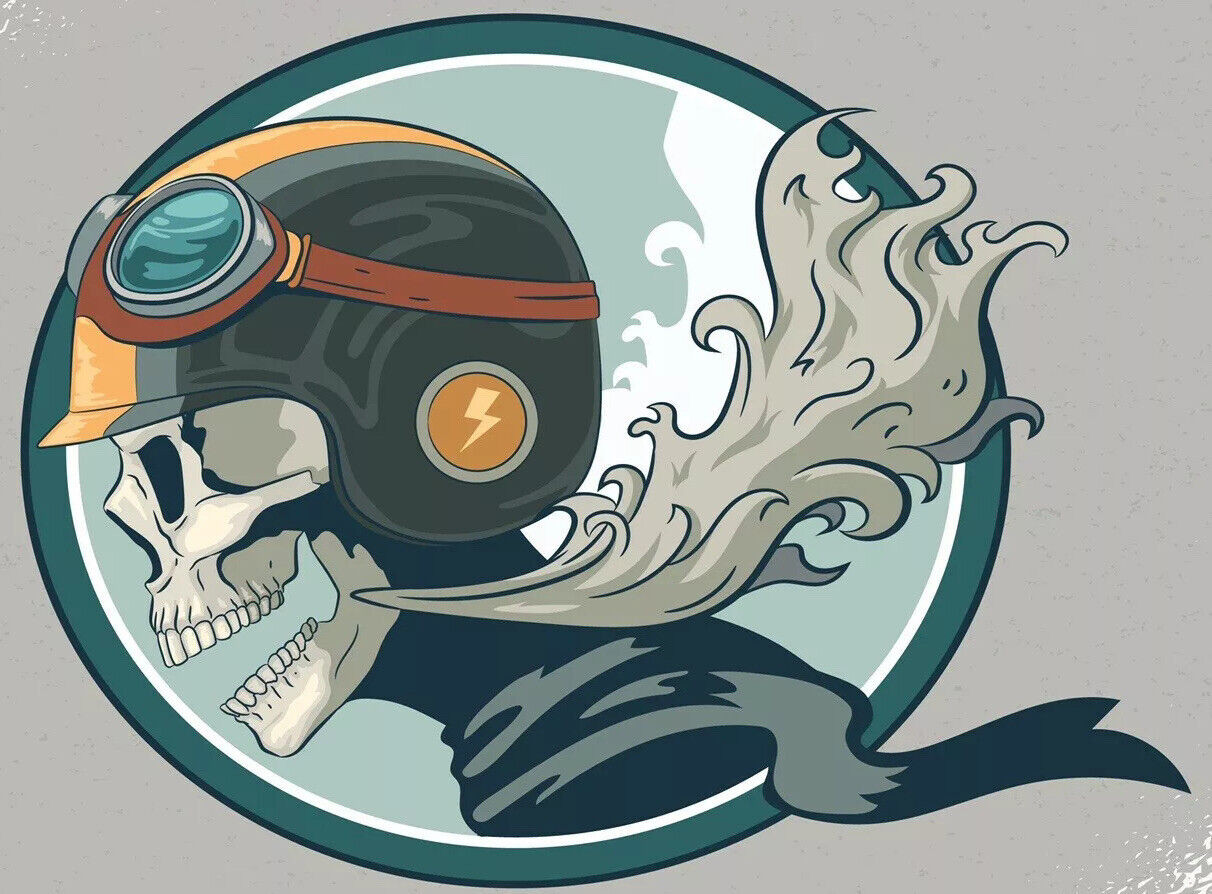 Skeleton Pilot Sticker Decal