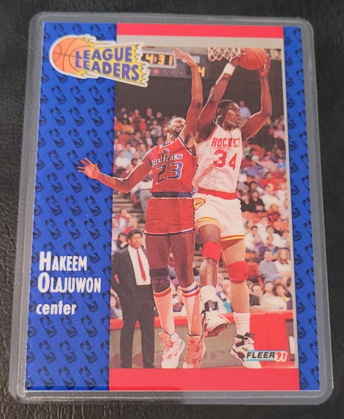 Hakeem Olajuwon Basketball Card HOF Fridge/Locker/Cabinet Laminated Magnet