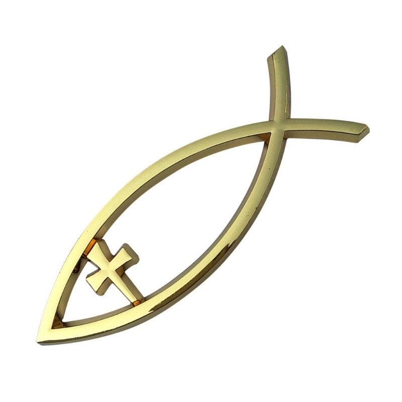 Upgrades Faith Based Car Stickers Ichthys Fish Badge for Window & Person Item