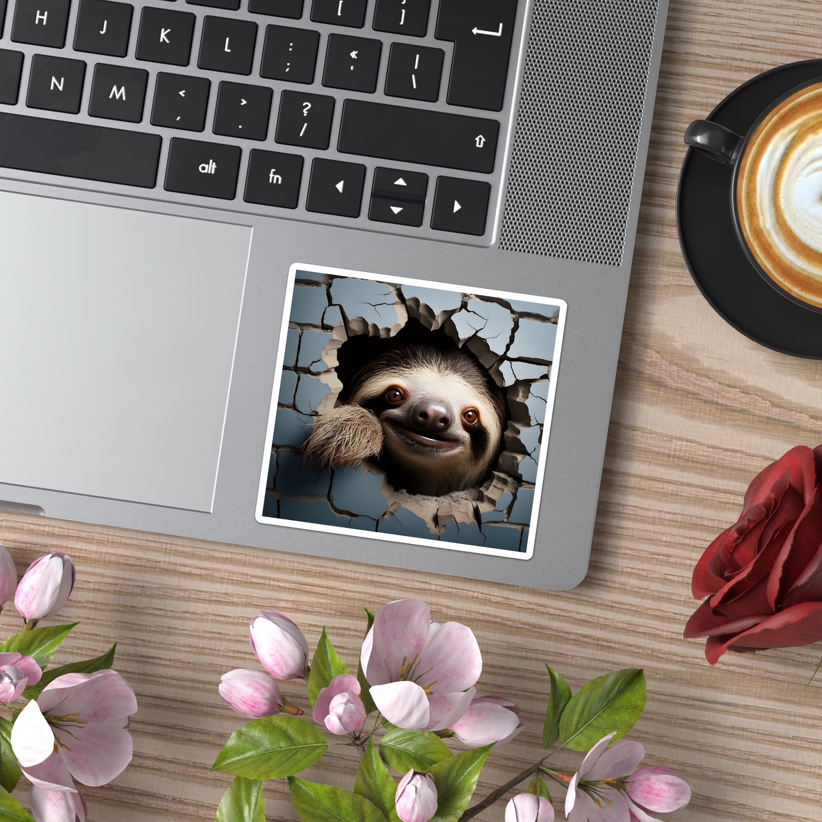Sloth Broken Wall – Vinyl Decal Sticker – Car Window Laptop – ebn9925