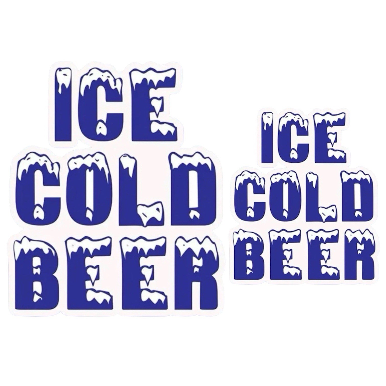 2 PACK – ICE COLD BEER 3” & 5” INCH Food Cooler Chest Boat Vinyl Sticker Decal