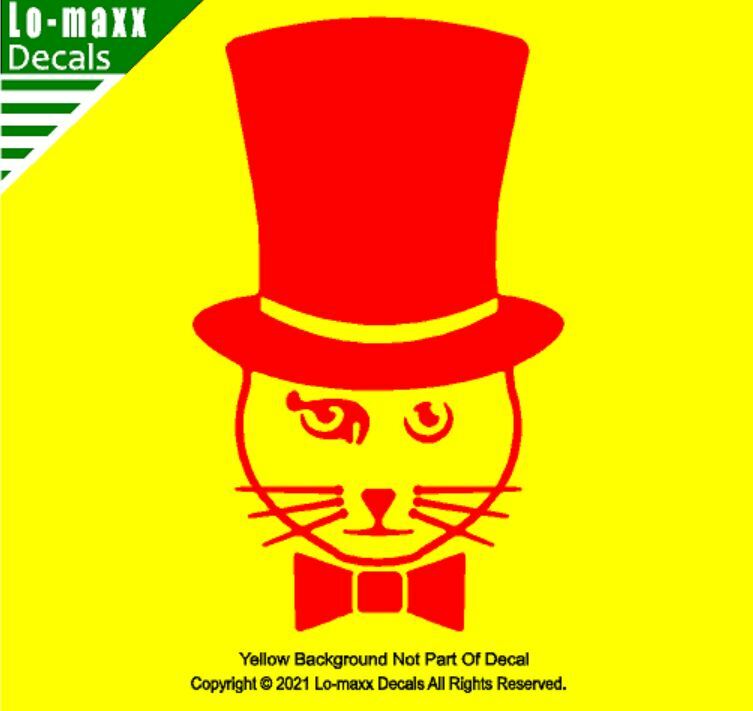 Top Hat Cat Kitty Car Truck Window Whimsical High Quality Die Cut Vinyl Decal