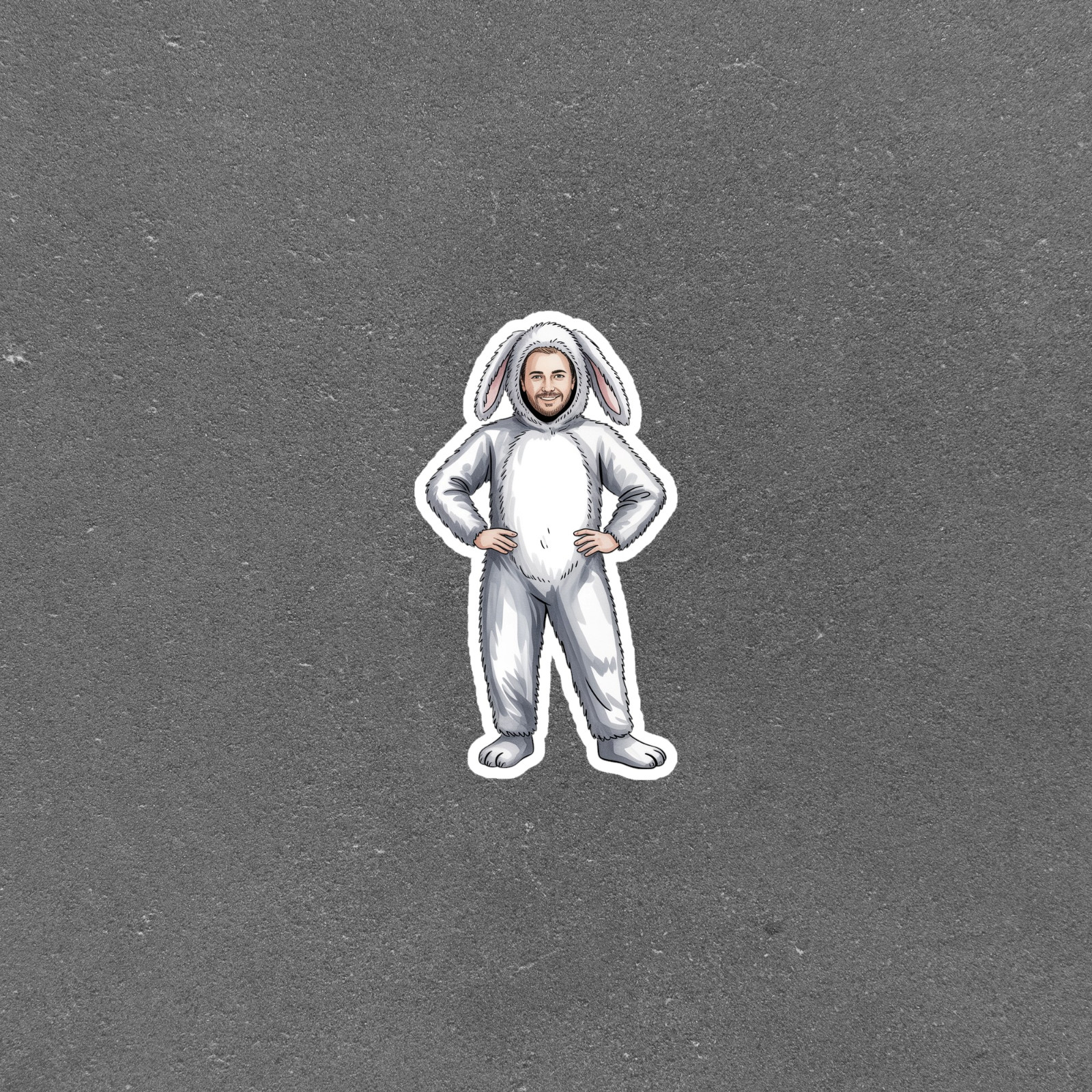 Funny Bunny Costume Cartoon Sticker for Adults and Kids #6833