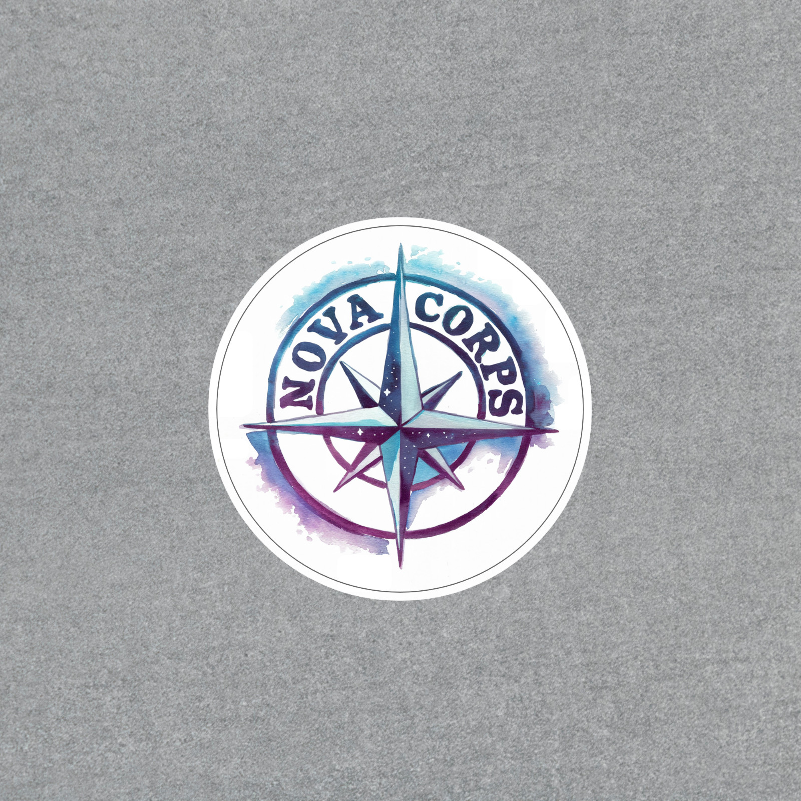 Nova Corps Compass Rose Watercolor Sticker – Marvel Guardians of Galaxy Inspired