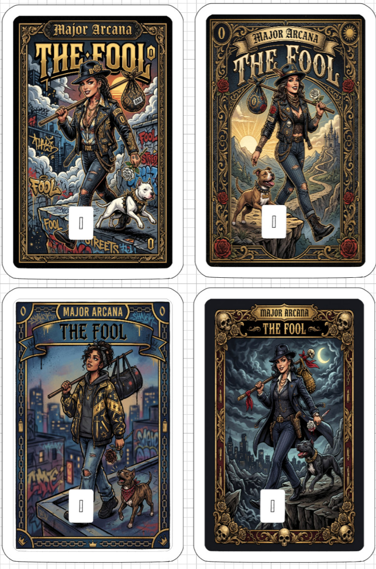 Gangster Woman THE FOOL Tarot Card Credit Debit ATM Skin Sticker Psychic Gift