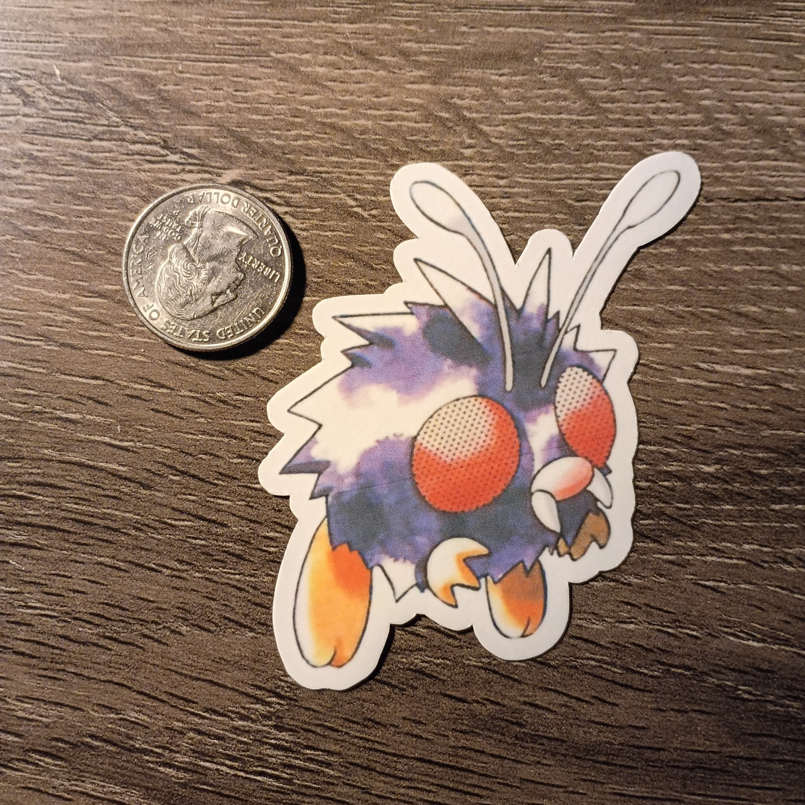 Gen 1 Venonat & Venomoth Stickers – Vinyl, Waterproof, Die-cut – Red & Blue Art