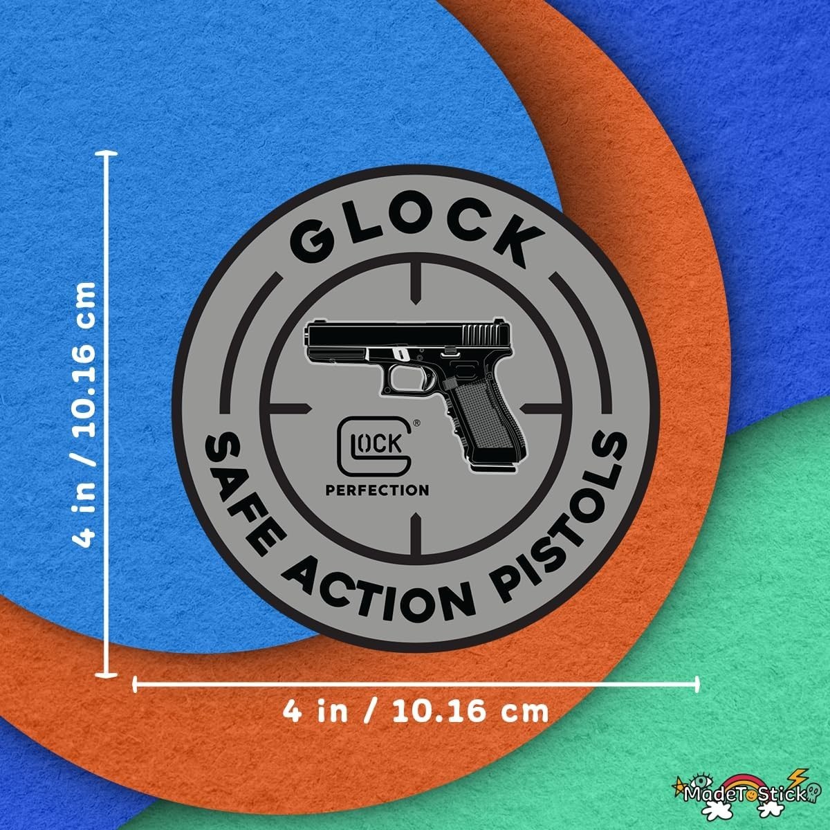 Safe Action Pistol Firearm Enthusiast Vinyl Decal Gun Case Car Sticker 4"x4"