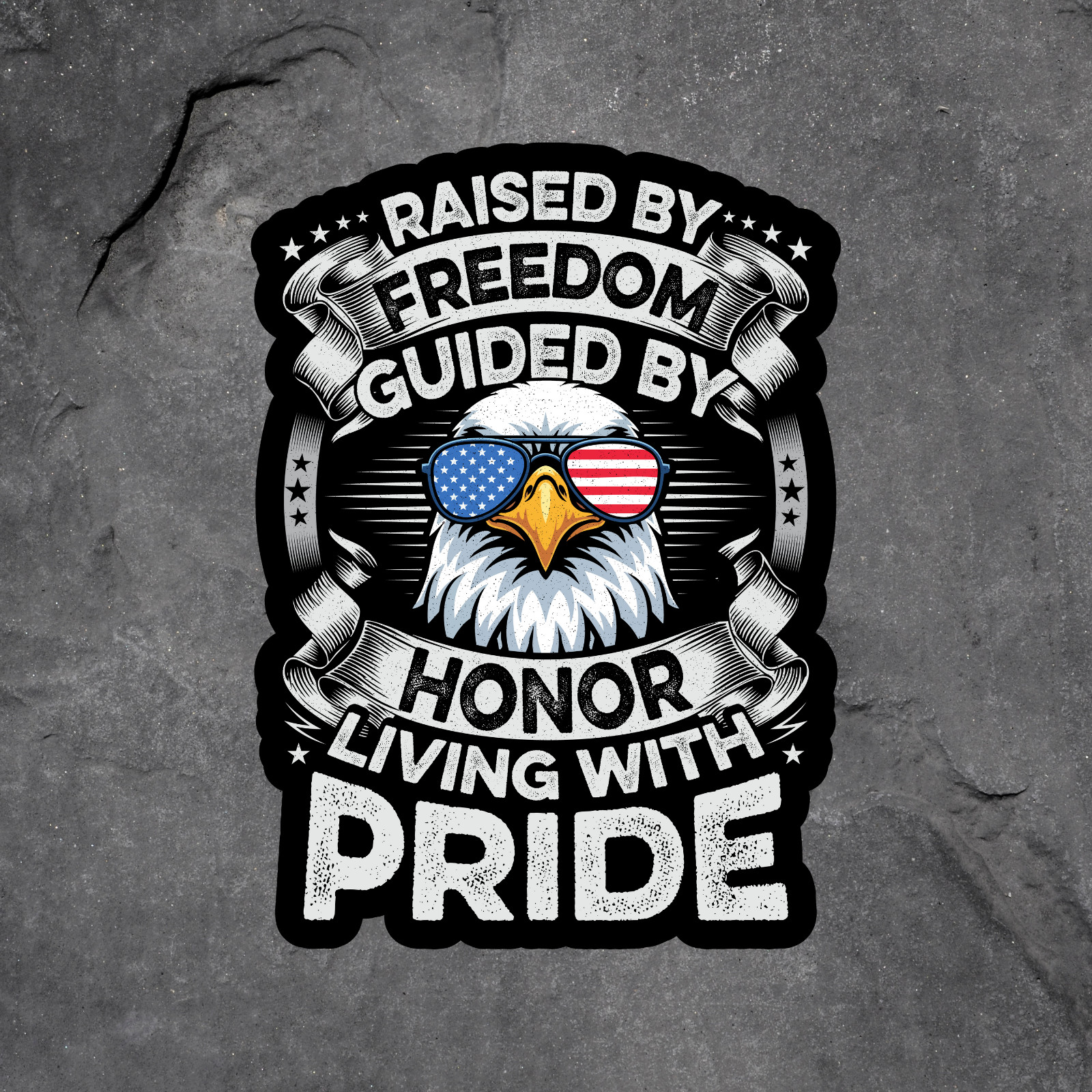 Veteran sticker vinyl decal raised by freedom eagle military window mug laptop