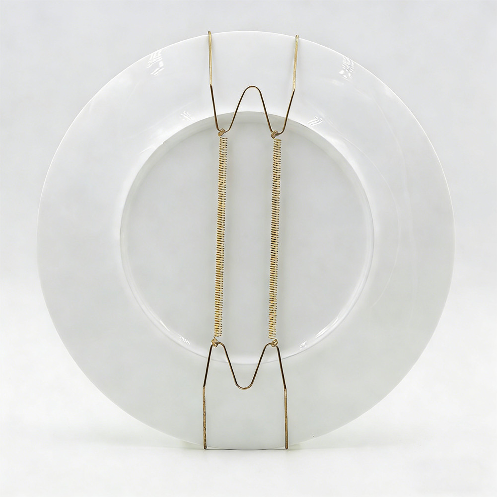 3 Pcs Plate Hangers for Wall For Plates with Secure Wall Hooks Gold