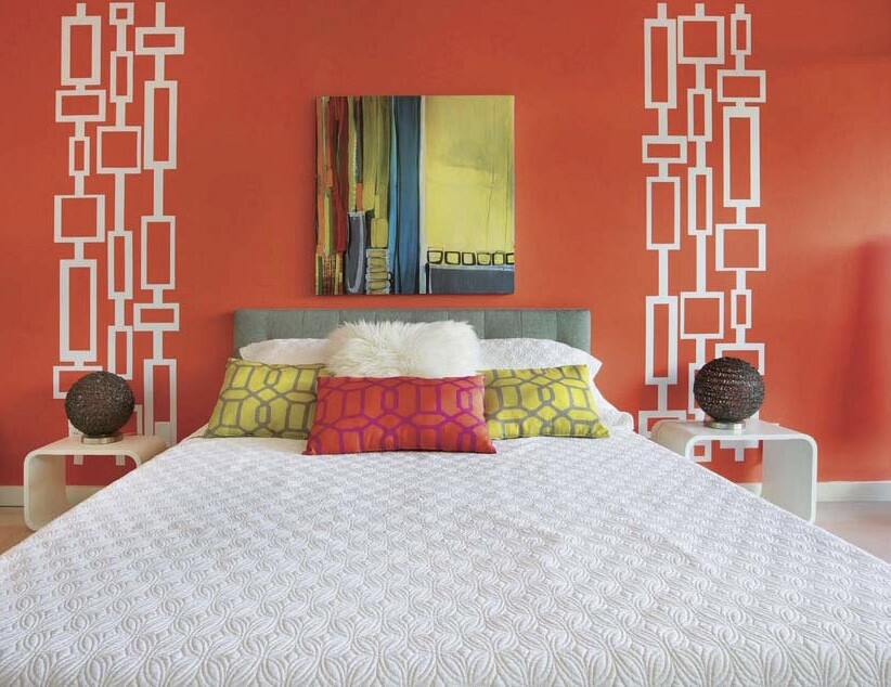Mid Century Modern Decals, Removable Mid Mod Wall Decals, Retro Wall Pattern