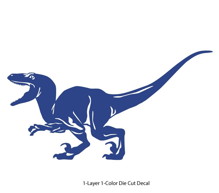 Dinosaur – Velociraptor #3, Jurassic Period 4-21" – Die Cut Vinyl Decal Sticker